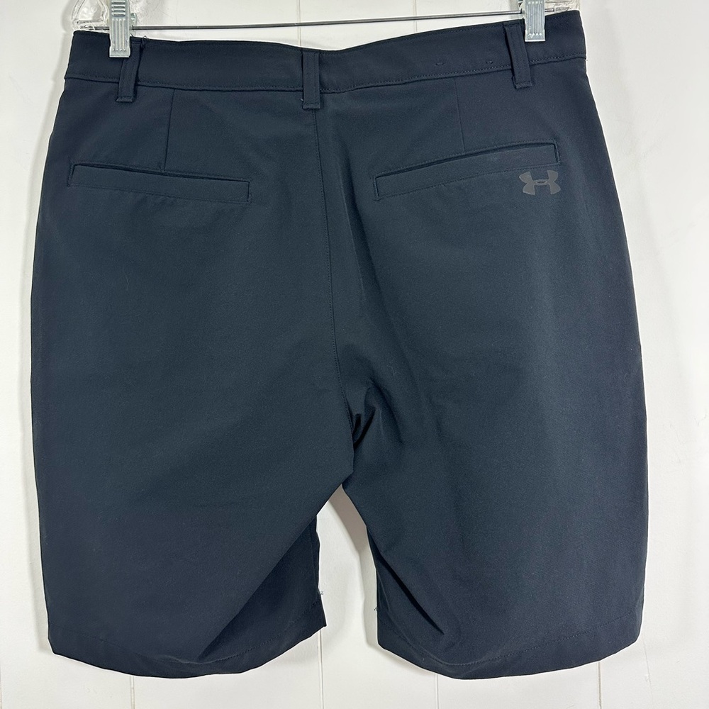 Under Armour Men's Gray Chino Shorts Polyester Regular Fit Pockets Button - Picture 4 of 10